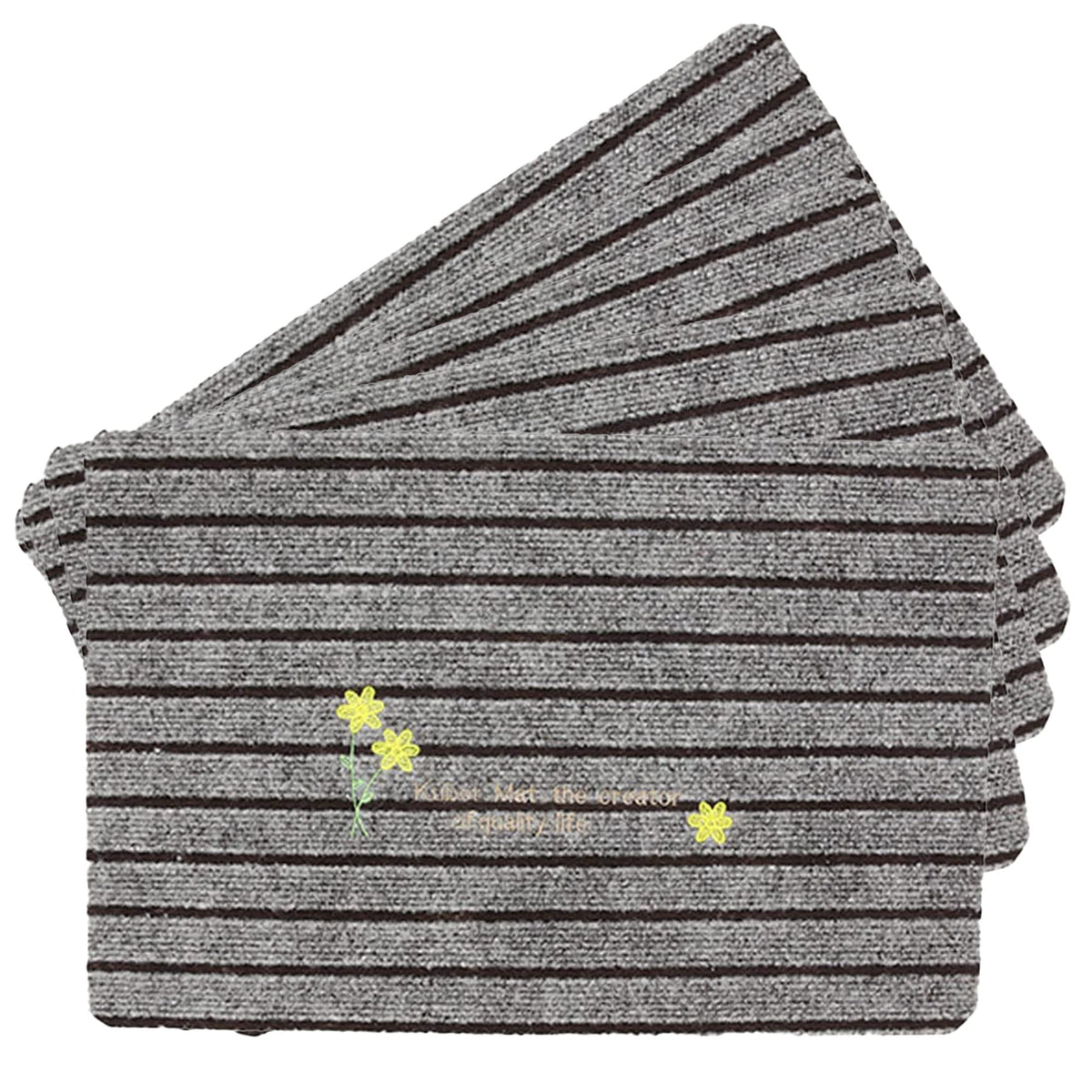 Kuber Industries Floor |Stylish Door Mat|Durable & Easy to Maintain|Multi-Utility Floor for Living Room,Bedroom,Bathroom,Kitchen,Entrances|38 x 58 cm|Brown, Pack of 5