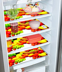 Kuber Industries Fruits Design 4 Pieces PVC Refrigerator/Fridge Multipurpose Drawer Mat Set (Red & White) CTKTC33646