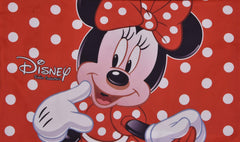 Heart Home Disney Minnie Print Silk Special Long Crush Single Bedsheet with 1 Pillow Cover (Red)-HEART10148