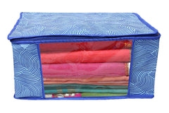 Kuber Industries Leheriya Design 8 Piece Non Woven Saree Cover, Large, Royal Blue - CTKTC15210