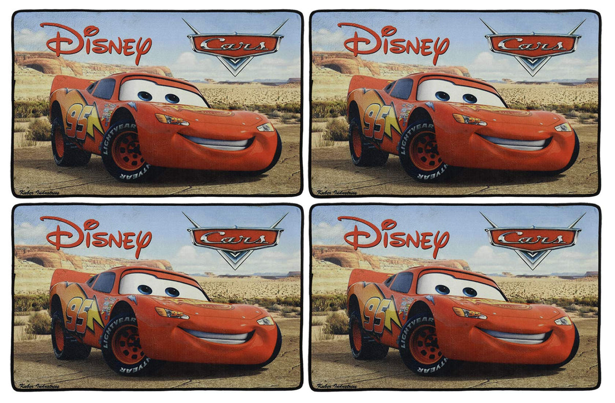 Kuber Industries Disney Cars 4 Pieces Anti-Slip Door Mat 23"x15" (Brown) - CTKTC46055