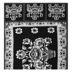 Kuber Industries Flower Printed Cotton Fridge Top Cover, Protect for Scratches, Wear & Tear and Dust with 6 Utility Side Pockets (Black), Standard