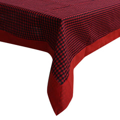 Kuber Industries Checkered Design Cotton 6 Seater Dining Table Cover 60"x90" (Maroon) Pack of 1