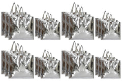 Kuber Industries Reusable Small & Large Size Grocery Bag Shopping Bag with Handle, Non-Woven Gift Bag Goodies Bag Silver Tote Bag-Pack of 24 (Silver) (HS_36_KUBMART018925)