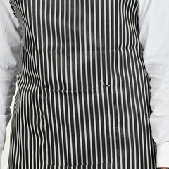 Kuber Industries Linning Printed Oil Stain Resistant Cooking Kitchen Apron for Men Women with 1 Front Pocket (Black & White)-50KM0736