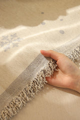 Kuber Industries Decorative Chenille Sofa Throw|Throw for Sofa, Bed & Couch|Ideal for Indoor & Outdoor 70x51 Inches (Off White)