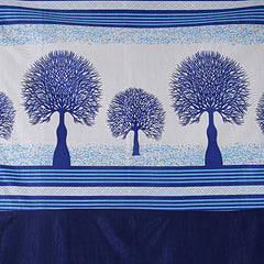 Kuber Industries Tree Design 4 Pieces Polyester Eyelet Door Curtain 7 Feet (Blue)-CTKTC14265
