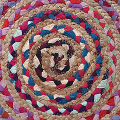 Kuber Industries Handmade Round Braided Carpet Rug|Organic Natural Jute Placemat for Bedroom,Living Room,Dining Room,37x37 cm,(Multicolor)