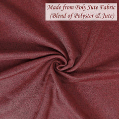 Heart Home Heat Resistant, Antislip Jute Center Table Cover for Home Decor, 40"x60" (Maroon)