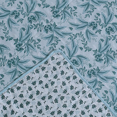 Kuber Industries Cotton Soft Lightweight Tropical Plant Design Reversible Single Bed Dohar | Blanket | AC Quilt for Home & Travel (Sky Blue)