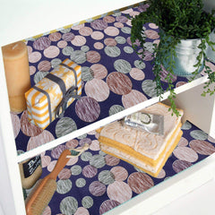 Kuber Industries Kitchen Drawer/Cabinet Shelf Mat|3D Circle Design with PVC Material|Adjustable Size 10 Mtr Roll (Blue)-CTKTC040155, Polyvinyl Chloride