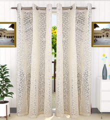 Kuber Industries Cotton Door Curtain-Beige, 7 Feet, 2 Pieces