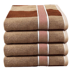 Kuber Industries Cotton 4 Pieces Bath Towel Super Soft, Fluffy, and Absorbent, Perfect for Daily Use 100% Cotton Towels, 500 GSM (Brown)-KUBMART11602, Standard