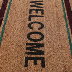 Kuber Industries Door Mat|Polyethylene Durable & Anti-Slip Natural Rectangle Welcome Print Floor Mat|Rug for Indoor or Outdoor, 30x20 Inch, Pack of 2 (Brown)