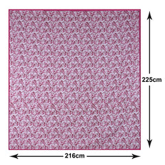 Heart Home Lightweight Tropical Plant Design Cotton Reversible Double Bed Dohar|AC Blanket for Home & Travelling (Pink)
