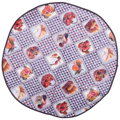 Heart Home Flower Design Waterproof PVC Reversible Food Mat Bedsheet Protector Bed Server (Brown) - CTHH07458