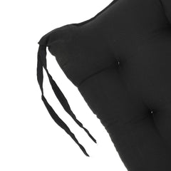 Kuber Industries 4 Pieces Cotton Decorative Fabric Chair pad/Back Support/Seat Cushion with Ties and Handmade Quilting,14" x 14" Inch (Brown) - CTKTC46183