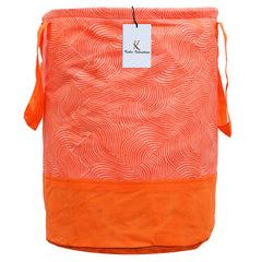 Kuber Industries Laheriya Printed Waterproof Canvas Laundry Bag, Toy Storage, Laundry Basket Organizer 45 L (Orange) CTKTC034629