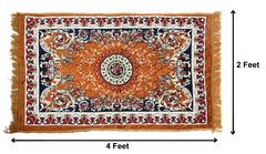 Heart Home 4 x2 Feet Superfine Velvet Carpet|Rug|Living Room|Bedroom|Hall (Orange), Standard (HS_36_HEARTH018362)