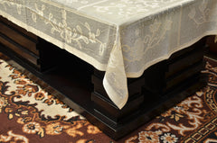 Kuber Industries Cotton 6 Seater Dining Table Cover - Cream (NewEXD19)