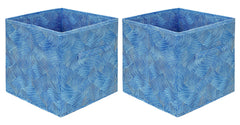 Kuber Industries Lehariya Printed Non-Woven Foldable Storage Bin/Cube/Organizer For Toys, Clothes And Books With Handles- Pack of 2 (Blue) -HS43KUBMART26242