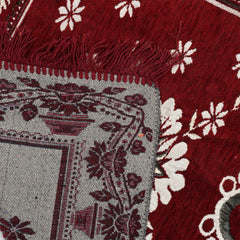 Kuber Industries Flower Print Rug Bedside Runner for Home Décor 4X2 Ft. (Maroon)