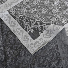 Kuber Industries Leaf Design Cotton 4 Seater Center Table Cover 40"x60"(Black)-KUBMART15499, Standard