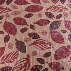 Kuber Industries Leaf Design PVC 6 Seater Dining Table Cover - Brown, Standard (CTKTC05455)