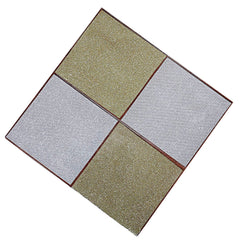 Kuber Industries Laminated Patch PVC 6 Piece Square Dining Table Placemat Set 30x30 CM (Silver & Gold) - CTKTC040623