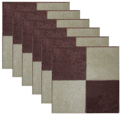 Kuber Industries Laminated Patch PVC 6 Piece Square Dining Table Placemat Set 30x30 CM (Maroon & Gold) - CTKTC040625