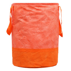 Kuber Industries Laheriya Printed Waterproof Canvas Laundry Bag, Toy Storage, Laundry Basket Organizer 45 L (Orange) CTKTC034629