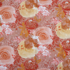 Kuber Industries Floral Design PVC Reversible Food Mat Bed Server -(Pink)