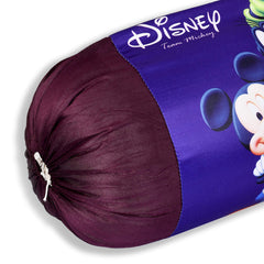 Kuber Industries Disney Team Mickey Print Silk Special Long Crush Bolster Cover- Set of 2, Royal Blue-KUBMART0140