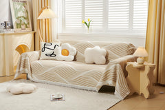 Kuber Industries Decorative Chenille Sofa Throw|Throw for Sofa, Bed & Couch|Ideal for Indoor & Outdoor 70x70 Inches (Coffee)