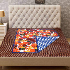 Kuber Industries Fruits Design PVC Reversible Food Mat Mattress Protector Bed Server (Red & Blue) CTKTC33201
