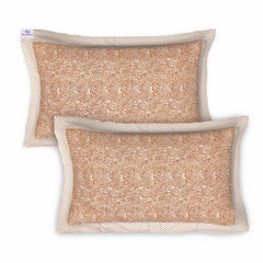 Kuber Industires Floral Design Pure Cotton Soft Light Weight Double Bedsheet with 2 Pillow Cover (Cream)-HS_38_HEARTH21127