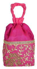 Kuber Industries Embroidered Design Drawstring Potli Bag -Pack of 2 (Pink) (HS_36_KUBMARTS019491)