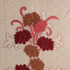 Kuber Industries Floral Design Shining Cotton 6 Seater Dining Table Cover 60"x90" (Maroon)-CTKTC32468