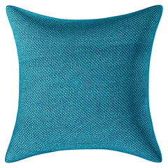Kuber Industries Jute Cotton Decorative Square Cushion Cover, Cushion Case For Sofa Couch Bed 16x16 Inch- Pack of 5 (Blue)