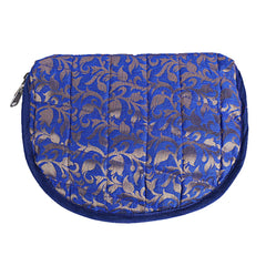 Kuber Industries Embossed Floral Design Cotton Jewellery Kit, Blue, Standard (CTKTC05336)