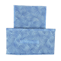 Fun Homes Laheriya Metalic Print Non Woven Fabric Modular Closet Organizer Box with Handle Set Of 2(Blue & Red)-FHUNH15995
