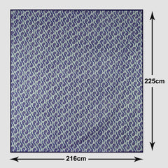 Kuber Industries Blanket | Cotton Double Bed Dohar | Blanket For Home | Reversible AC Blanket For Travelling | Blanket For Summer | Blanket For Winters | Carry Print | Blue