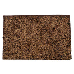 Kuber Industries Shaggy Velvet Door Mat - 27.5"x18"x0.4", Brown