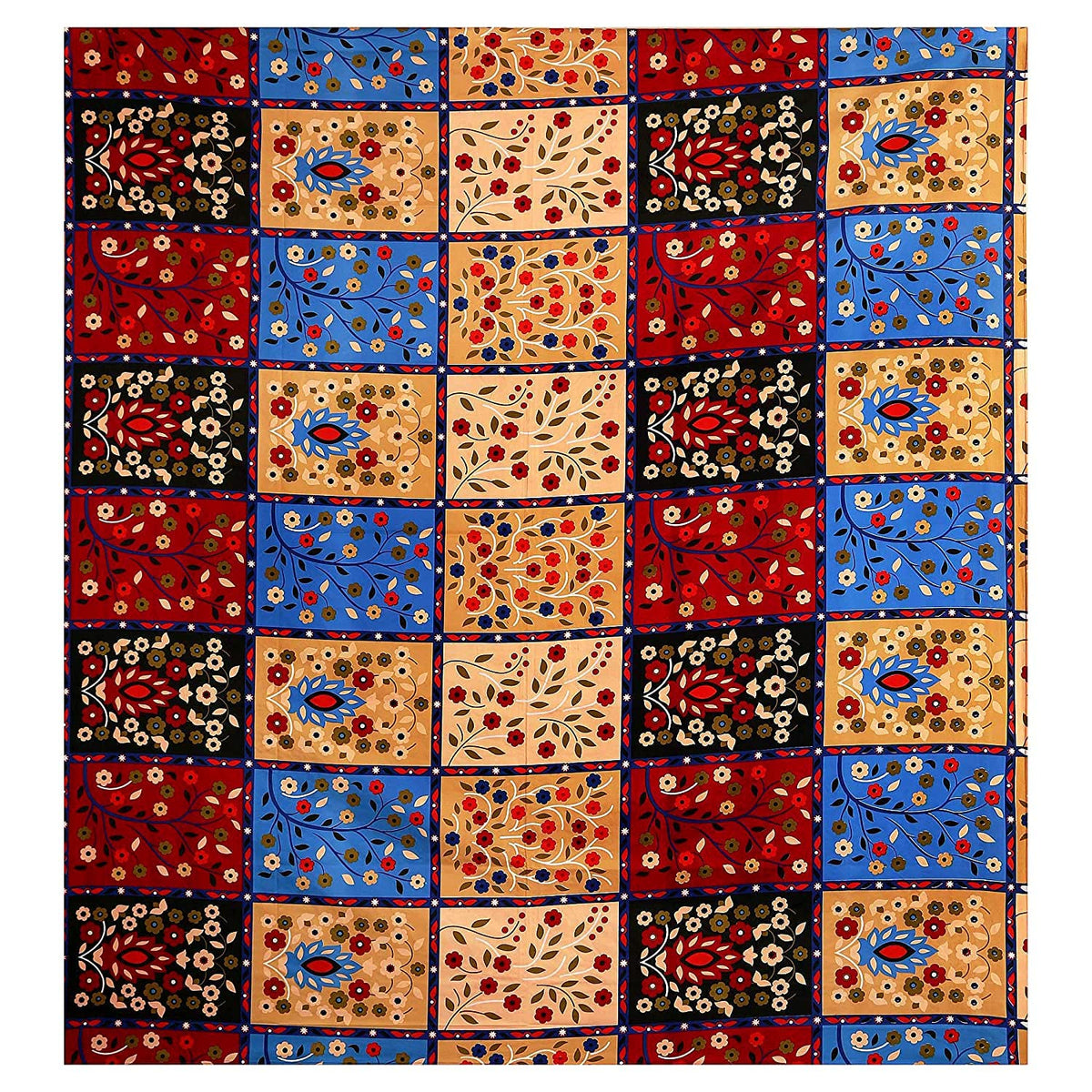 Kuber Industries Leaf Design Glace Cotton Double Bedsheet with 2 Pillow Covers (Brown) - CTKTC040421