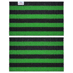 Heart Home Rubber Strips Design Door Mat for Porch/Kitchen/Bathroom/Laundry Room, 24"x16" Pack of 2 (Green) 54HH3997.
