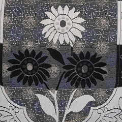 Kuber Industries Flower Design Cotton 3 Seater Sofa Cover Set|Premium Cotton & Flower Design|Pack of 2 (Black)