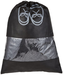 Heart Home 6 Piece Non Woven Travel Shoe Cover, String Bag Organizer, Black CTHH16021