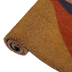 Kuber Industries Door Mat|Polyethylene Durable & Anti-Slip Natural Mini Tringle Print Floor Mat|Rug for Indoor or Outdoor, 30x20 Inch (Brown)