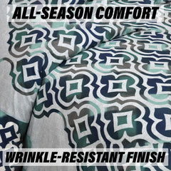 Kuber Industries Double Bedsheet with 2 Pillow Covers | 160 TC Premium Cotton Bedsheet for Double Bed | Bedsheet for Living Room-Home & Hotels | Rusty Star Flower | 100x108 Inch | Green