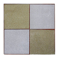Kuber Industries Laminated Patch PVC 6 Piece Square Dining Table Placemat Set 30x30 CM (Silver & Gold) - CTKTC040623